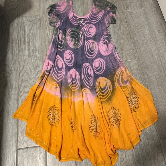 Style Dresses & Skirts - NWT! Women's Style Purple/Orange Tie Dye Swing Dress - One Size